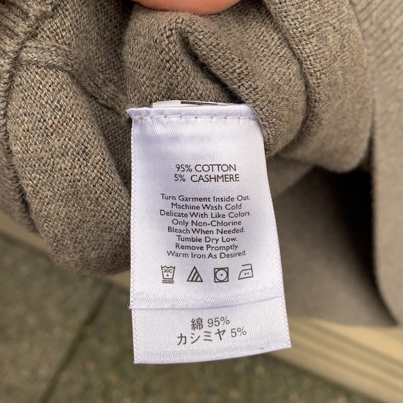 VTG Eddie Bauer V-Neck Sweater XLT Cotton Cashmere Blend Tan Pullover Relaxed - Picture 9 of 11